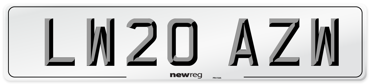 LW20 AZW Number Plate from New Reg